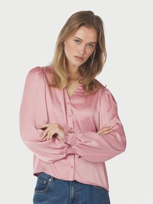Delsie Drapy Sateen Blouse