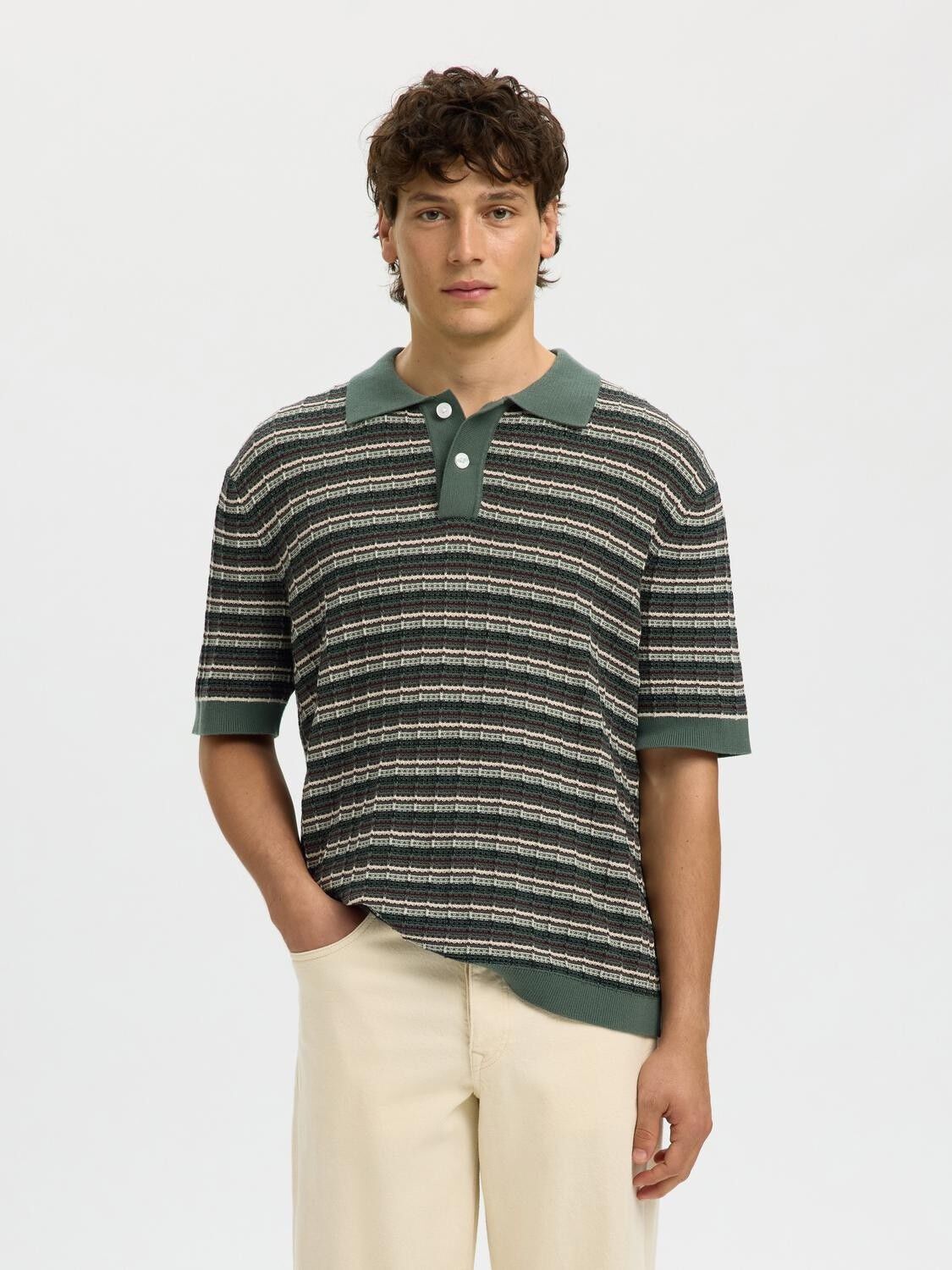 Slhdane Ss Knit Color Structure Polo