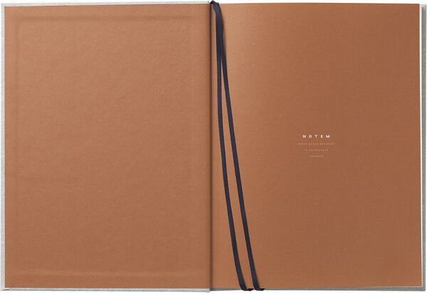 Business Notesbog med dagsplan og mødereferat, lys grå