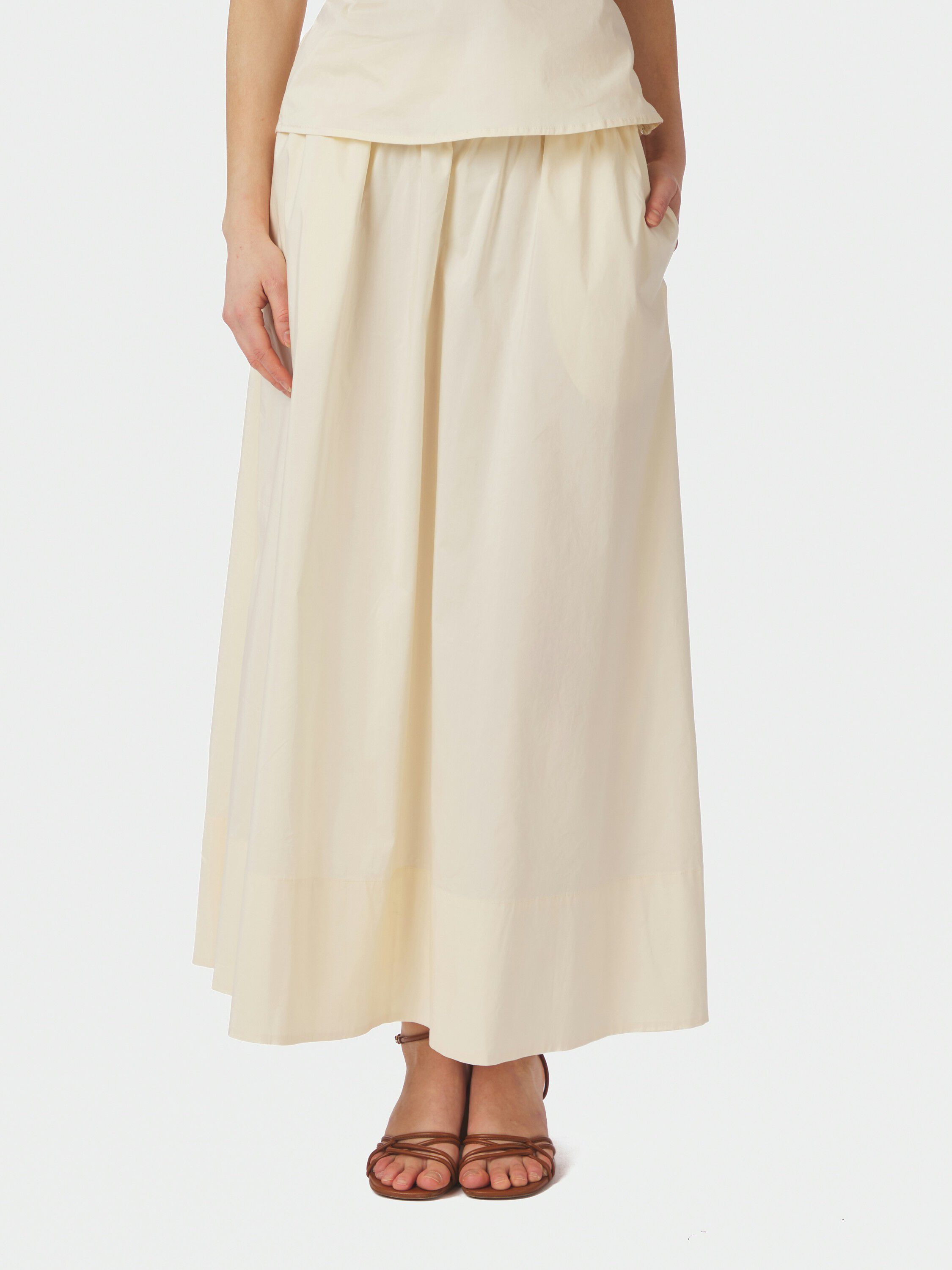 Yara Long Poplin Skirt