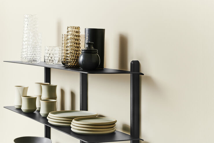 Nivo hylde stor D sort ask/ sort