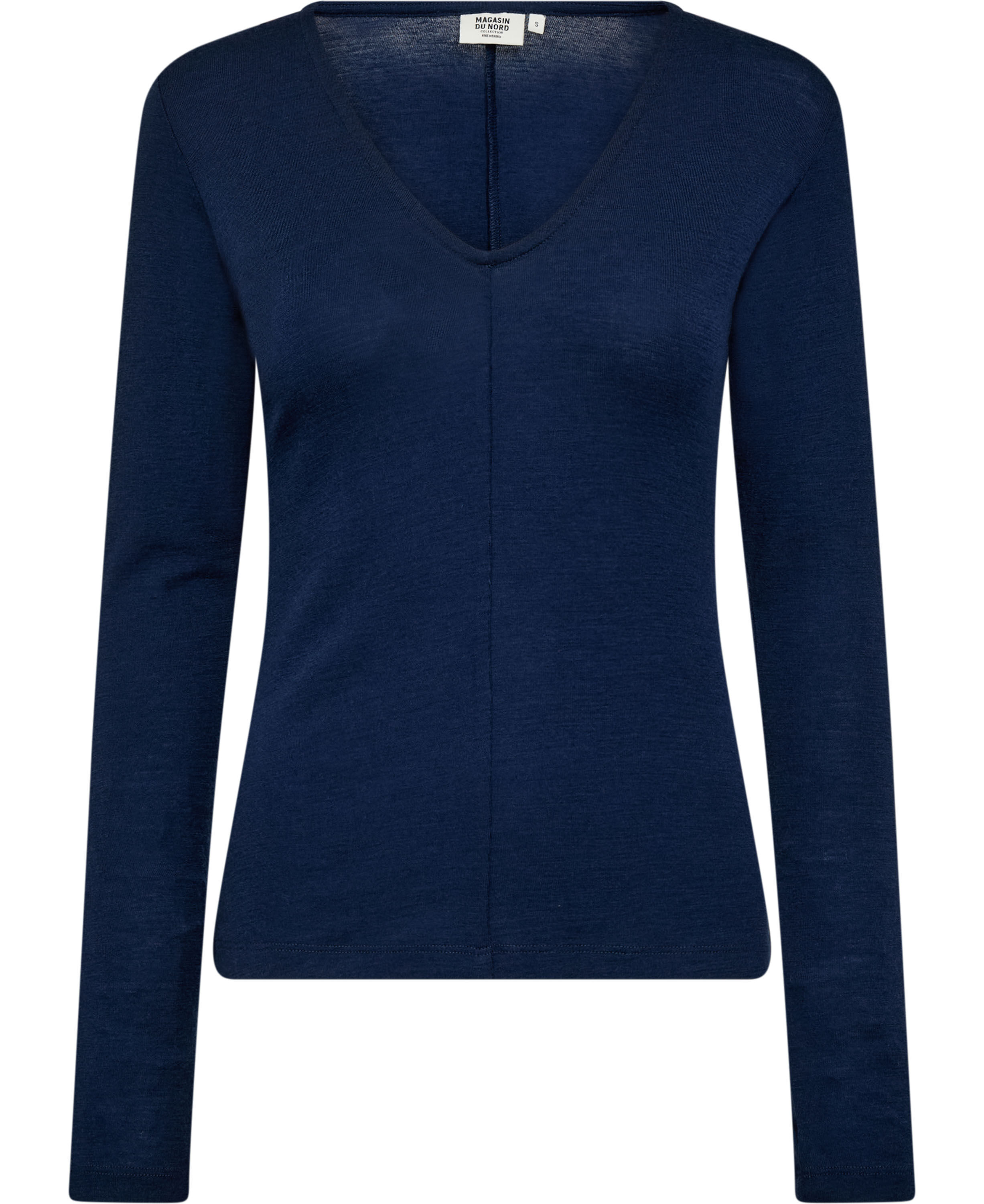 Cilla 16 V-halset bluse - 100% merino wool RWS