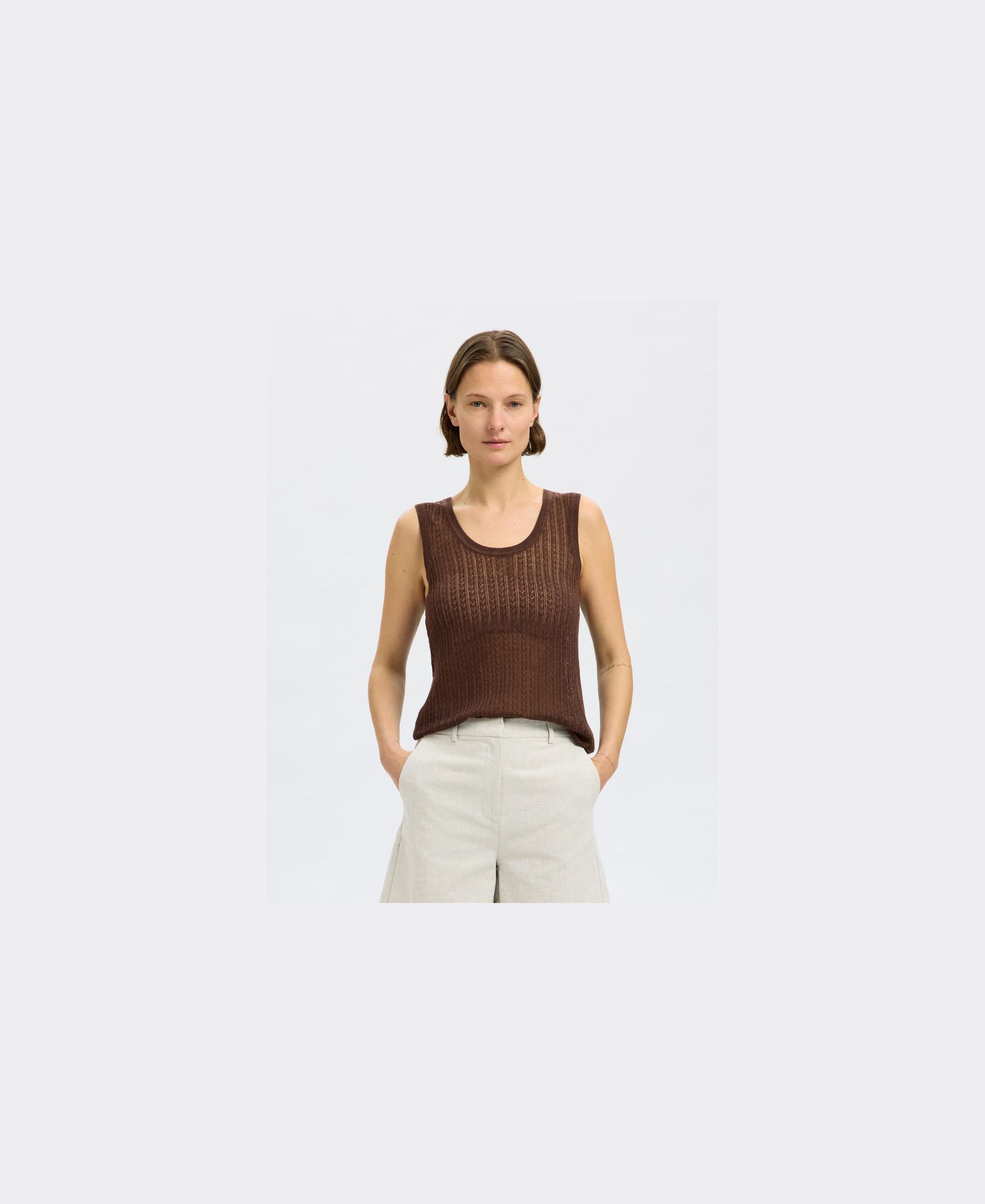 SLFHENNAH SL KNIT STRUCTURE TOP