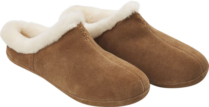 Cozy Slipper, Suede/Lambskin Chestnut