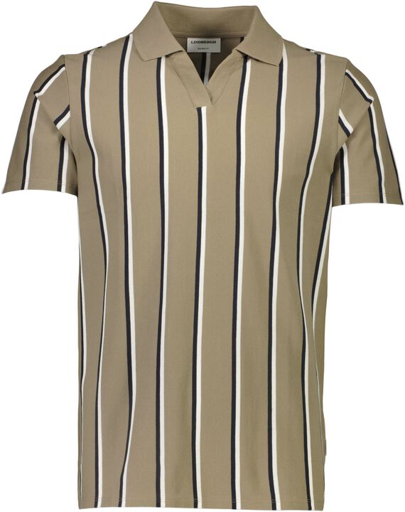 Striped piqué polo shirt S/S