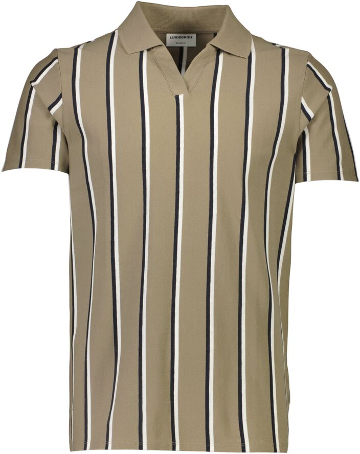 Striped piqué polo shirt S/S