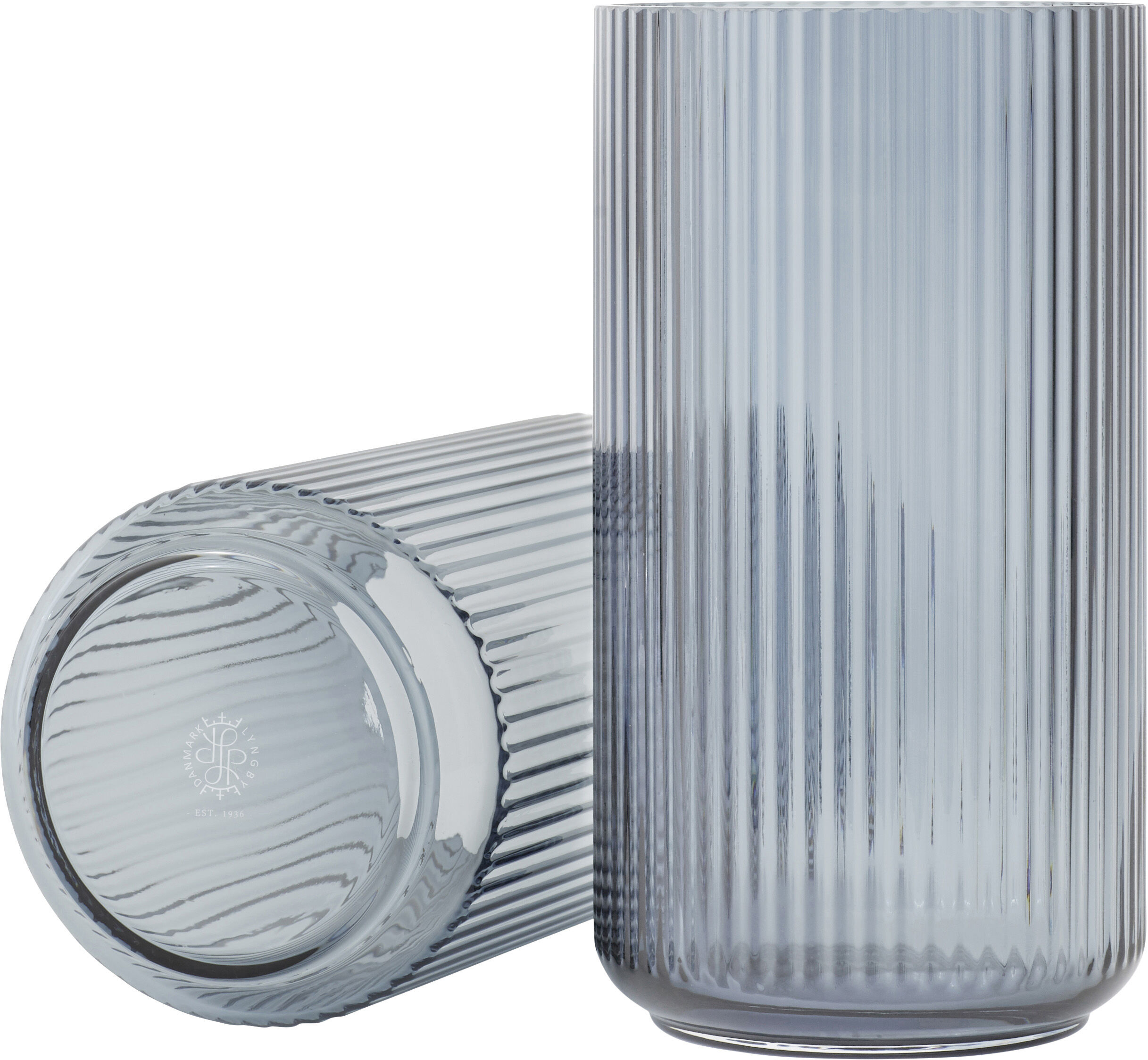 Lyngbyvasen glas bl&aring;