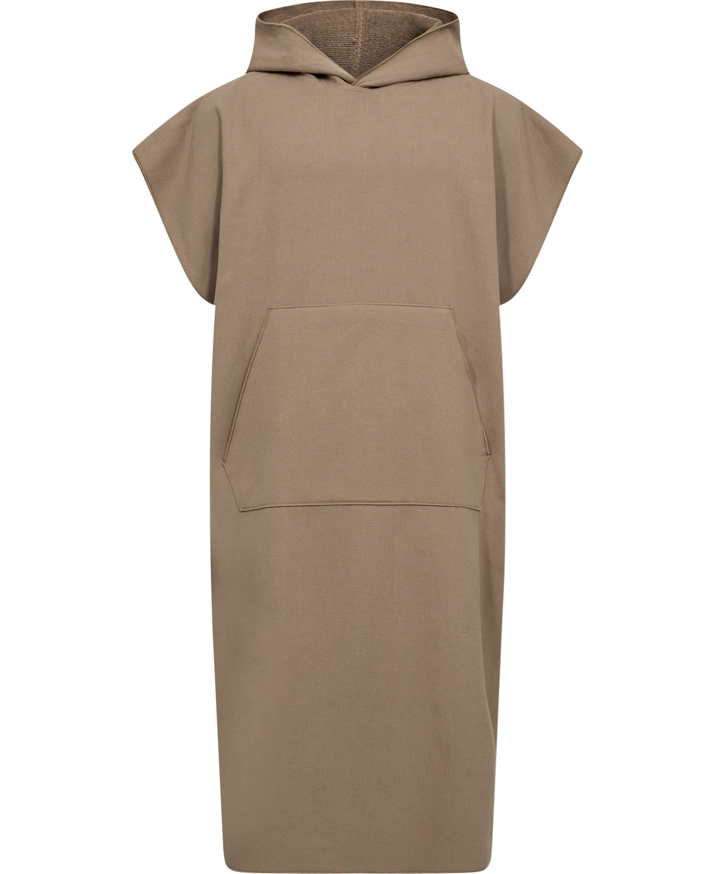 Poncho flat one side/terry back khaki One Size