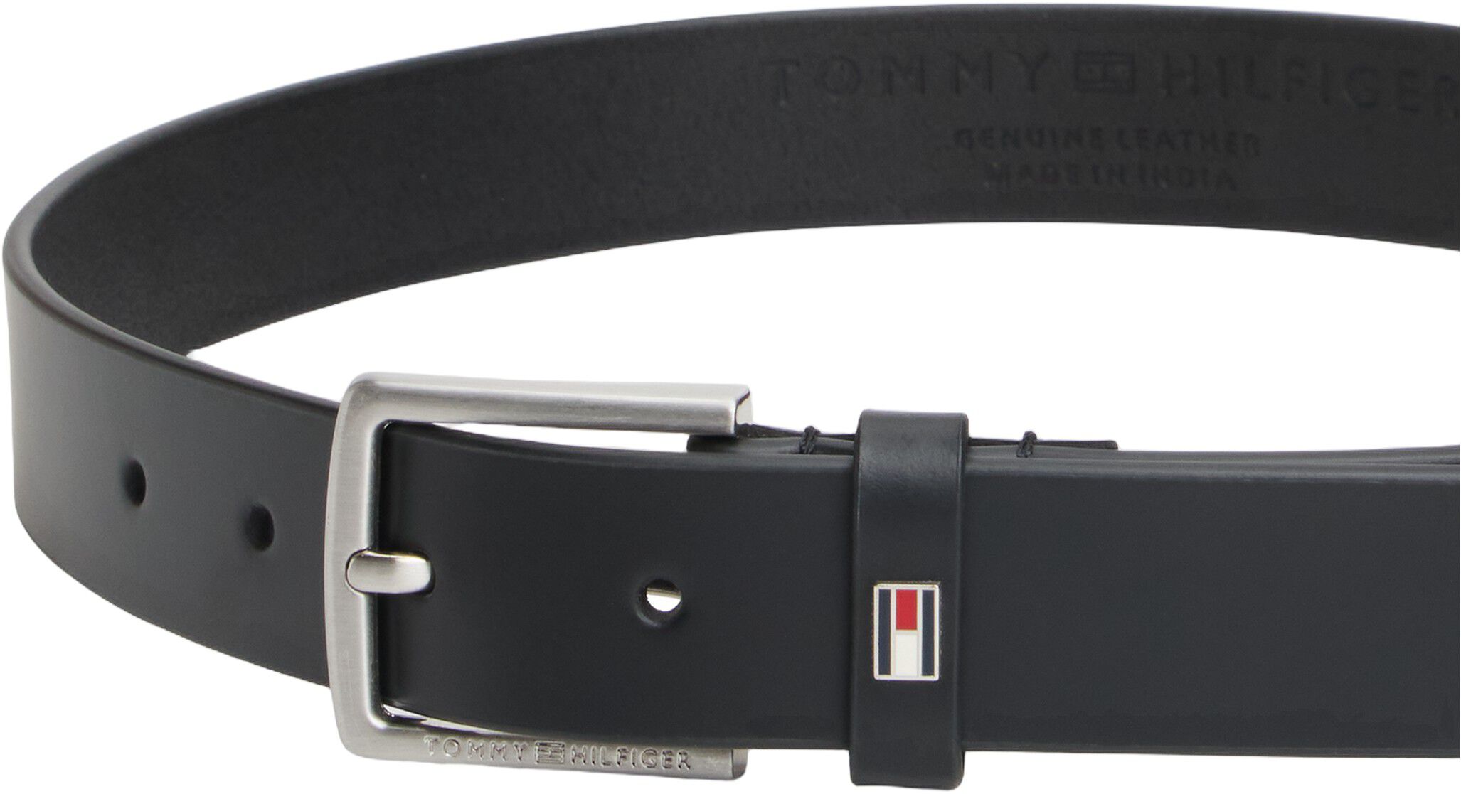Kids' Flag Plaque Leather Belt