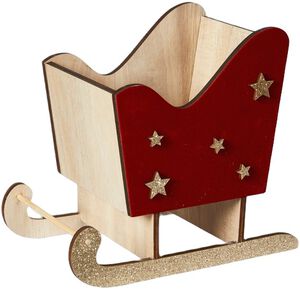 Slæde 18x12x16cm træ