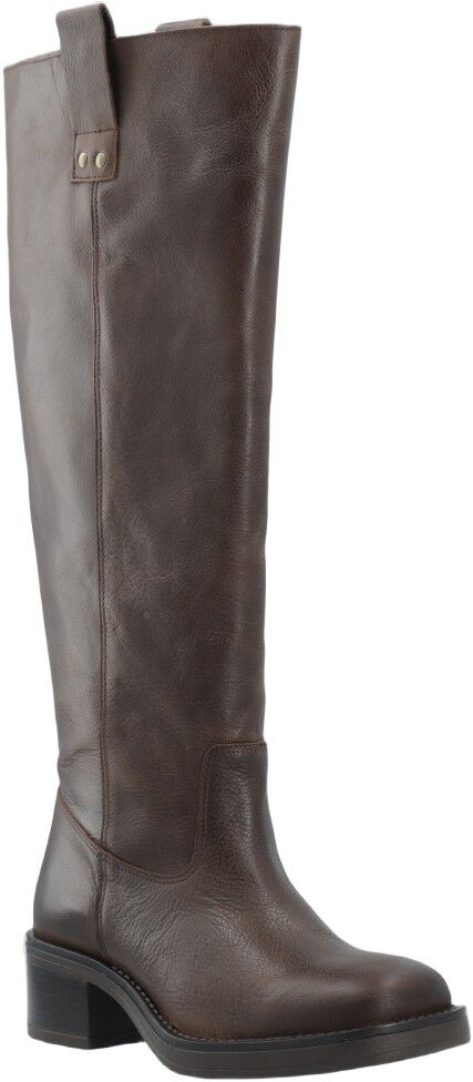 BIAMARY Knee High Pull On Boot Pull Up Leather