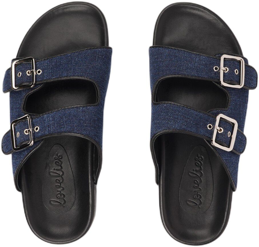 LAMIA - DENIM SANDAL WITH LEATHER EDGES