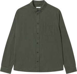 Regular fit melang&eacute; flannel shirt - GOTS/Vegan