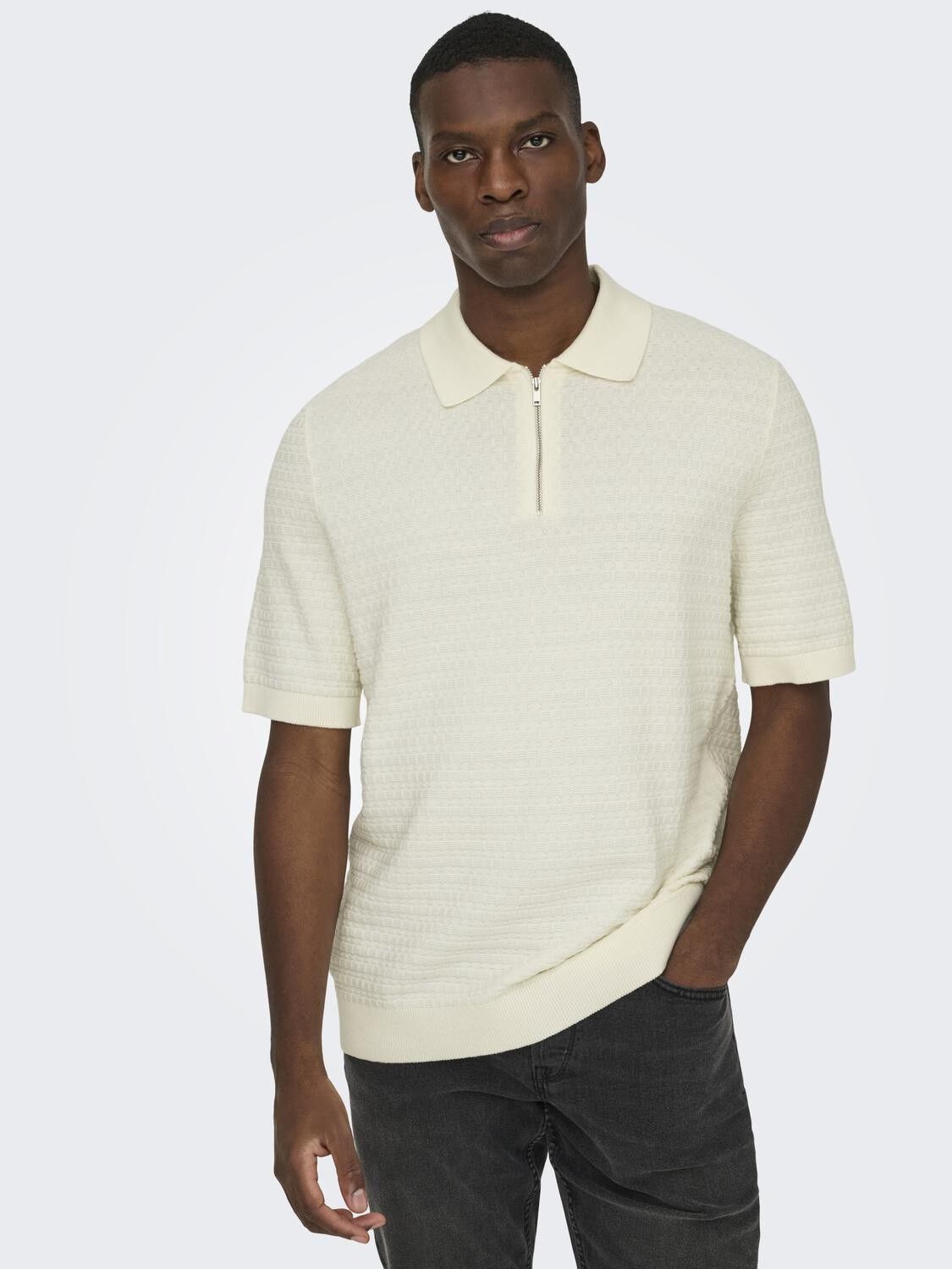Onsmenu Reg Ss Structure Polo Knit Noos