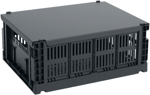 HAY Colour Crate Lid Metal-Medium-Charcoal