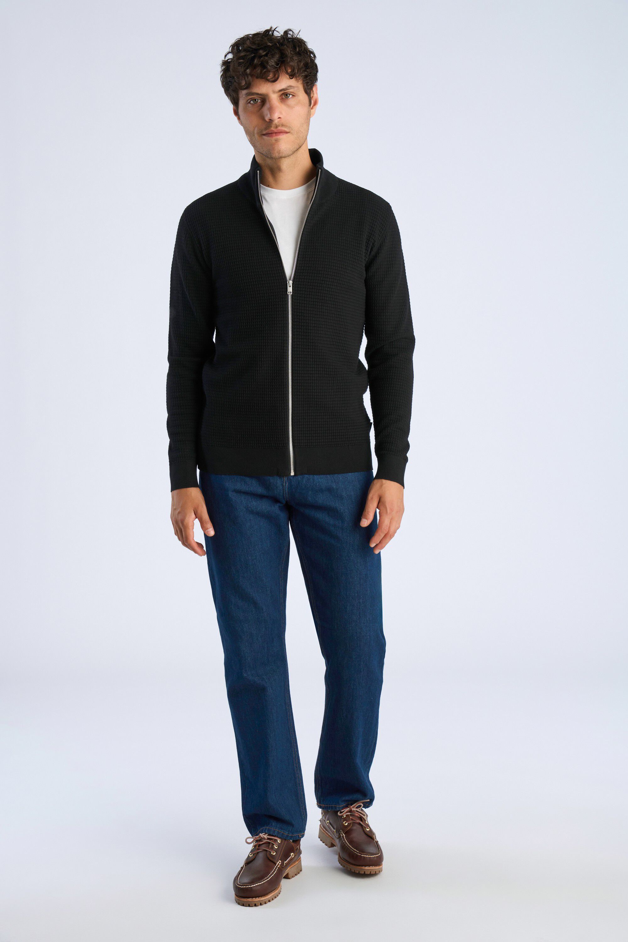 Knitted zip cardigan
