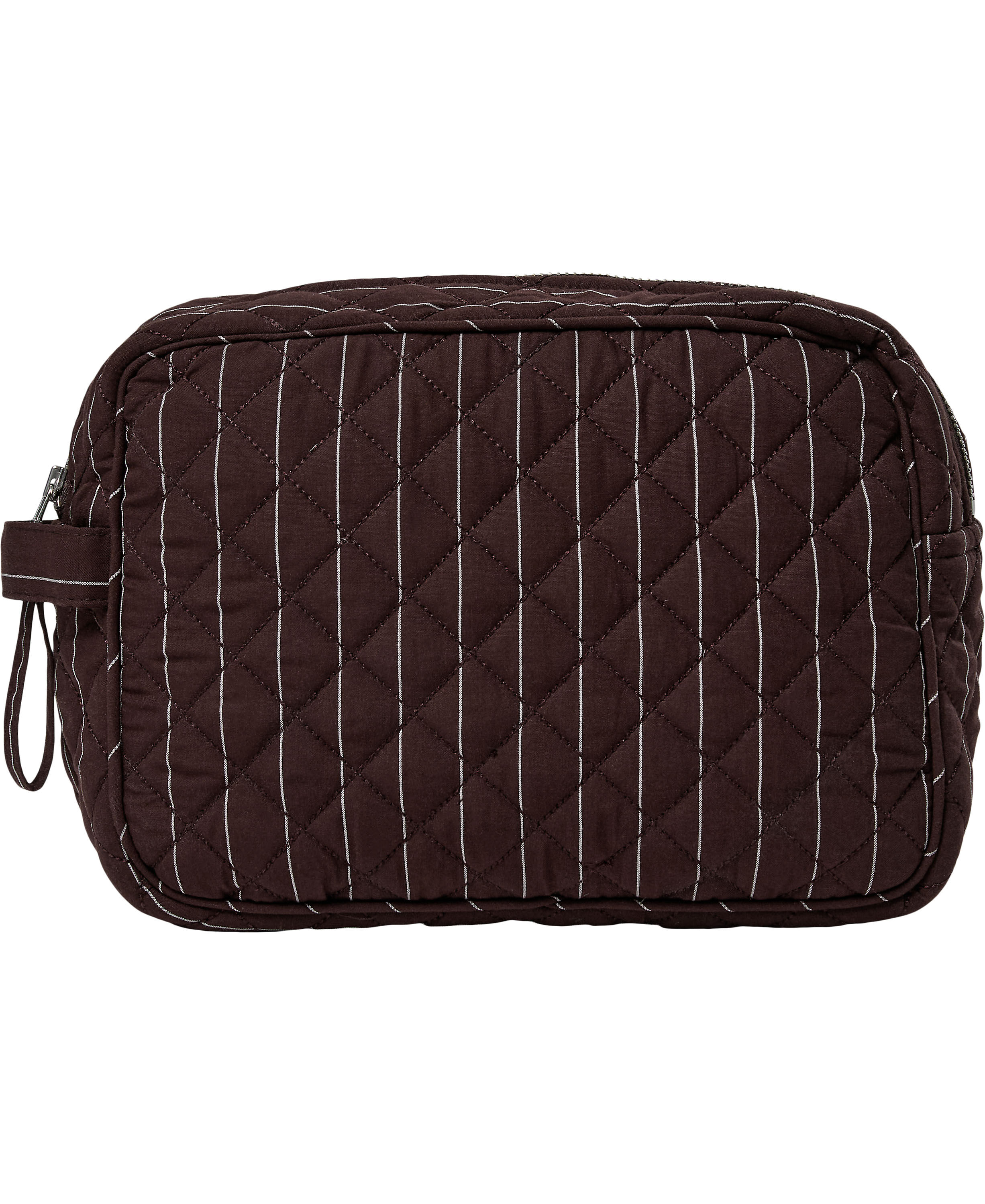 Make Up Bag, Quilted - Cotton Poplin YD Small Black Coffee