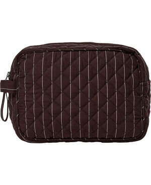 Make Up Bag, Quilted - Cotton Poplin YD Small Black Coffee