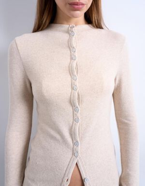 TSAGRETE LS BUTTON CARDIGAN TOP JRS