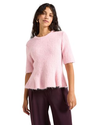 Strikket genser med korte ermer og