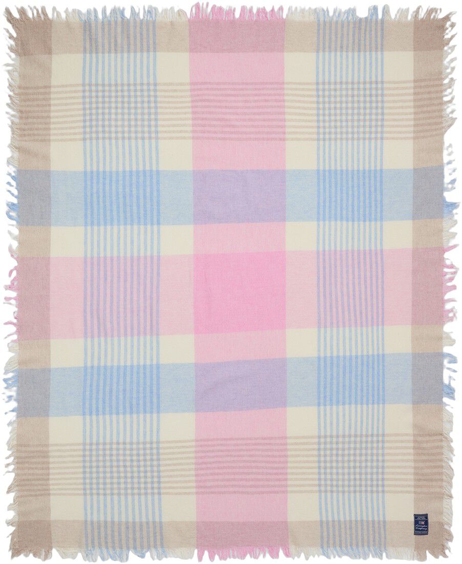 Multi Checked Recycled Wool Mix Throw