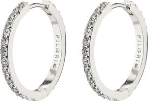 EBNA medium crystal hoops silver-plated