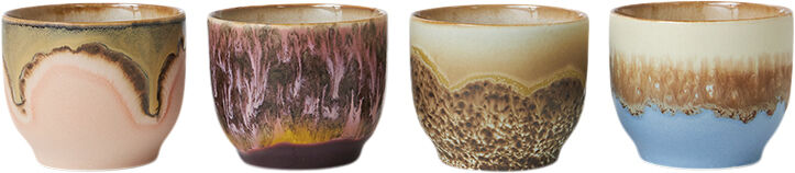 70s ceramics caf&eacute; cups lagoon set of 4