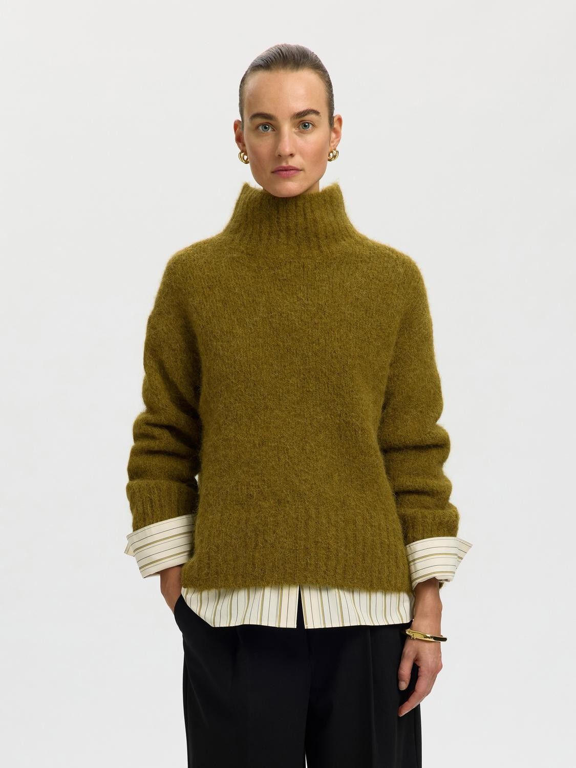 Slwgabriella Ls Knit High Neck Noos
