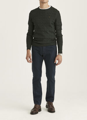 Merino Cable Oneck / 77 Olive / S