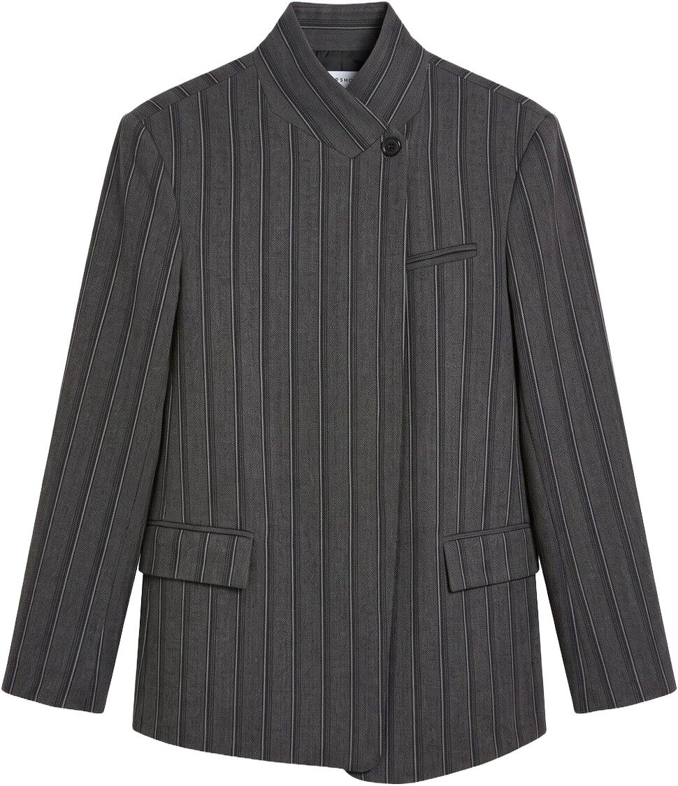 Tsalaz Pinstripe Highneck Blazer