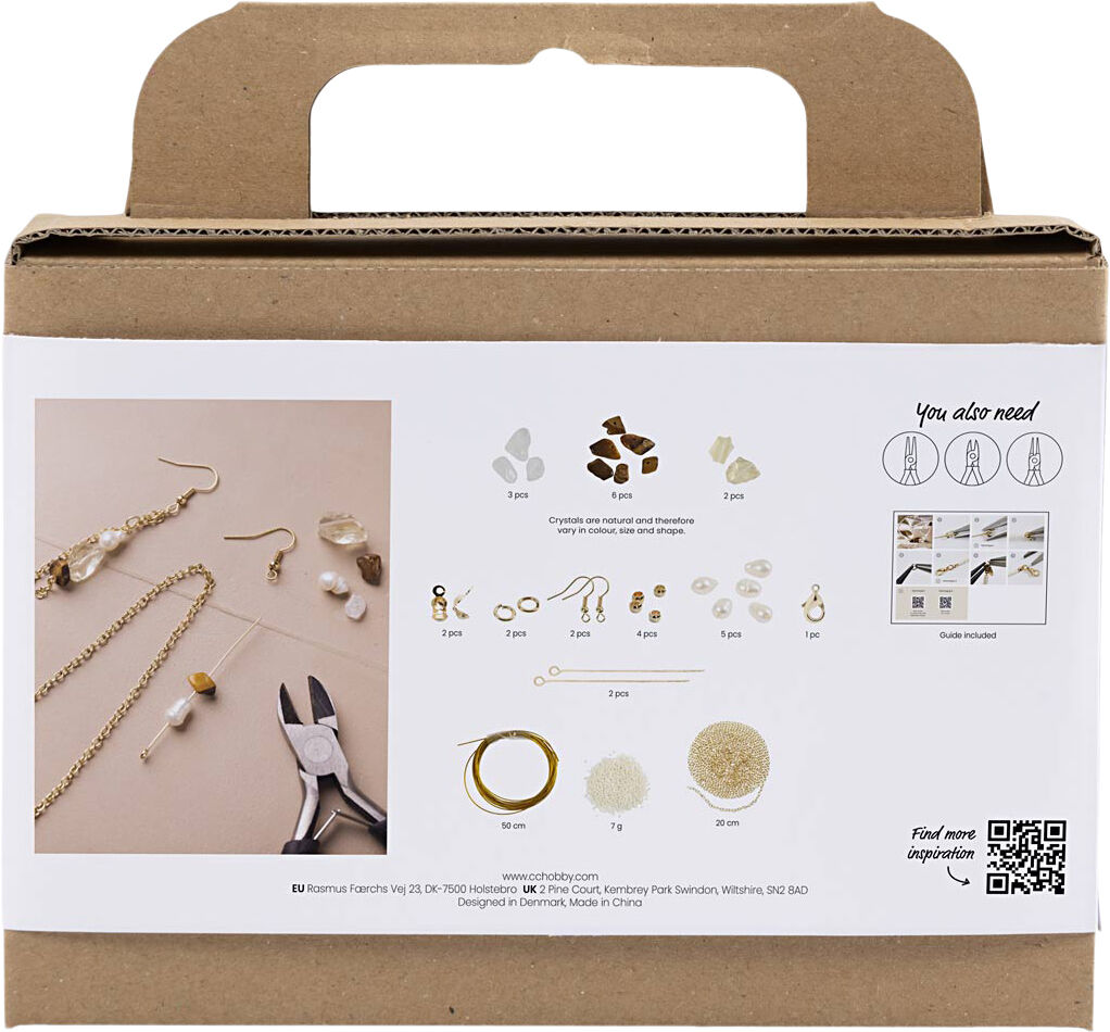 Mini DIY Kit Smykker, Krystalhalsk&aelig;de og -&oslash;reringe