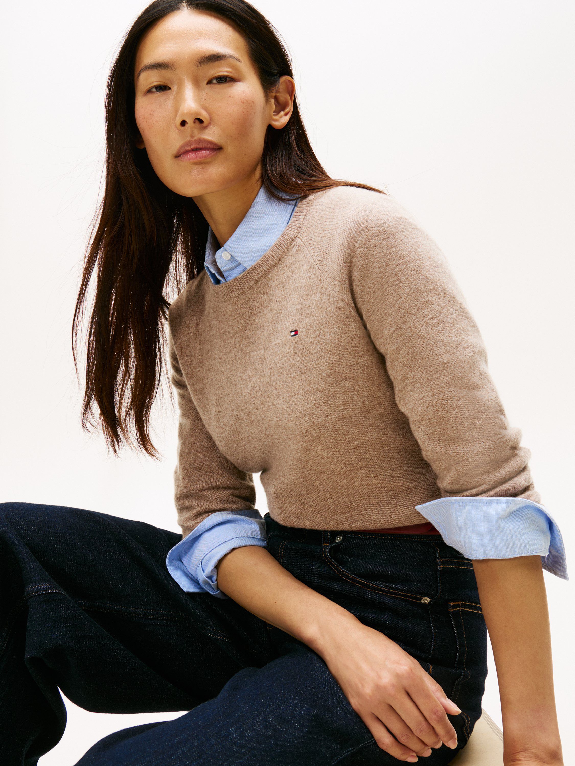 WOOL CASH C-NK LS SWEATER