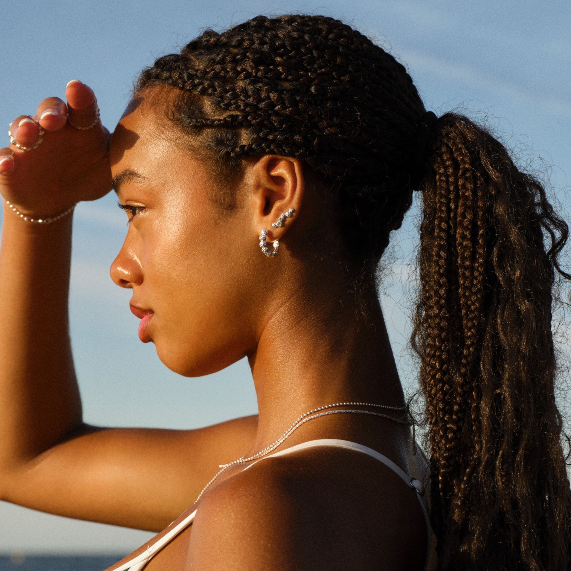 Wavy Gem Dots Earclimbers