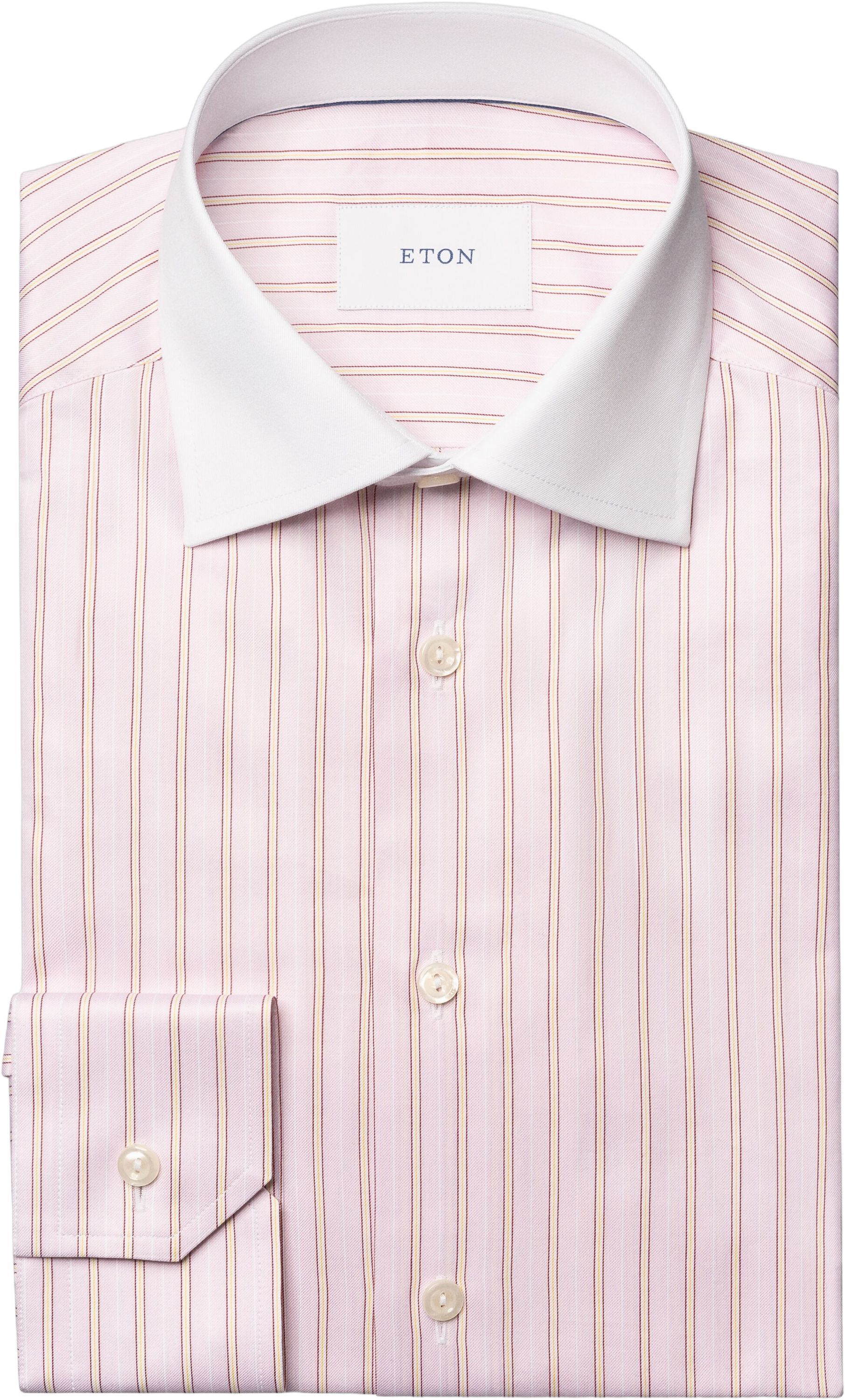 Striped White Collar Signature Twil