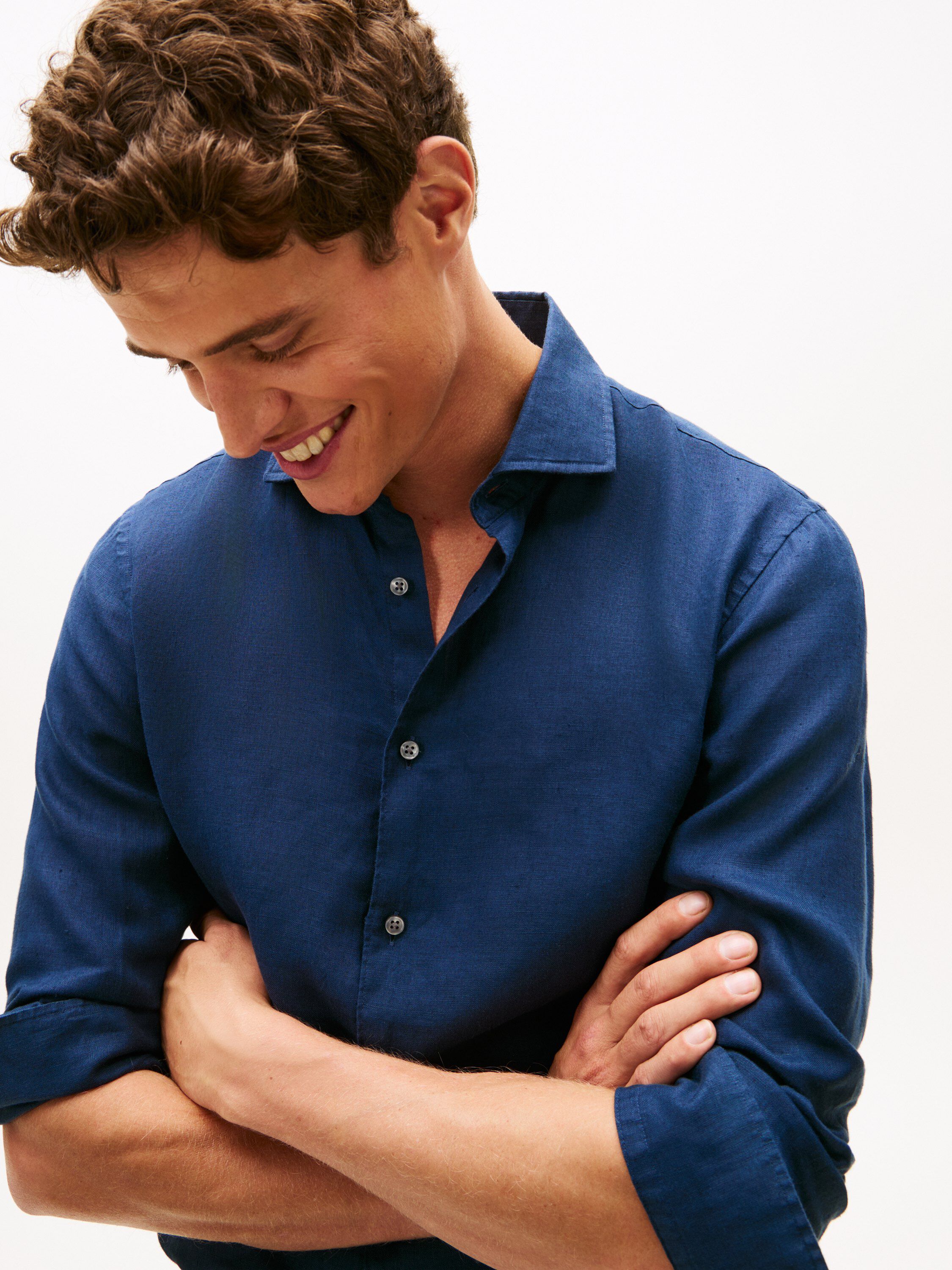 Smart Casual Slim Fit Pure Linen Shirt