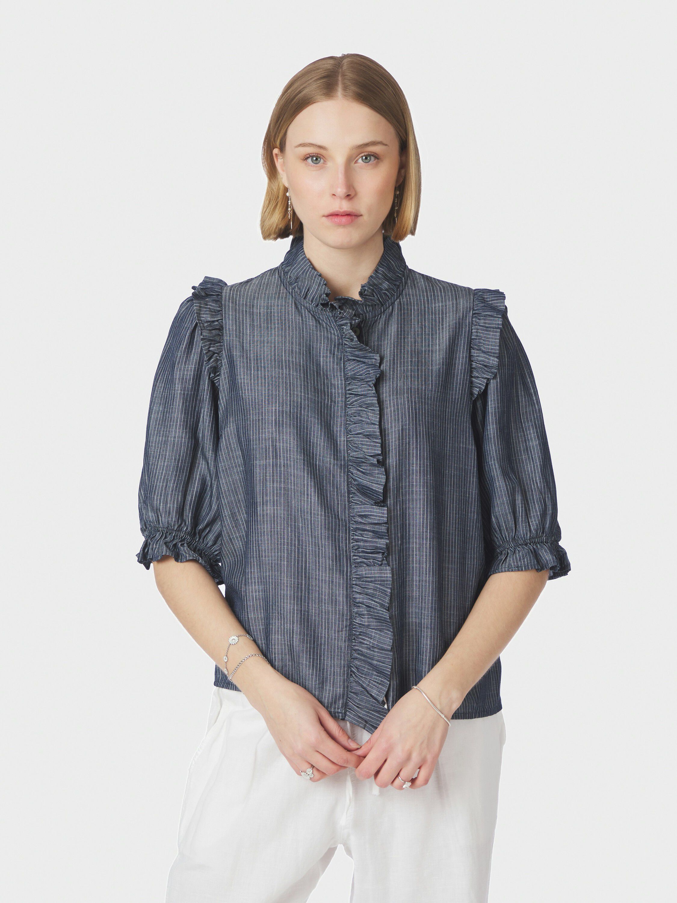 Chacha Chambray Stripe Bluse