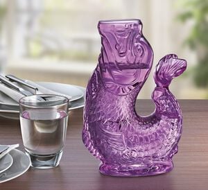 Vandkaraffel fisk, lilla, glas, NEMO