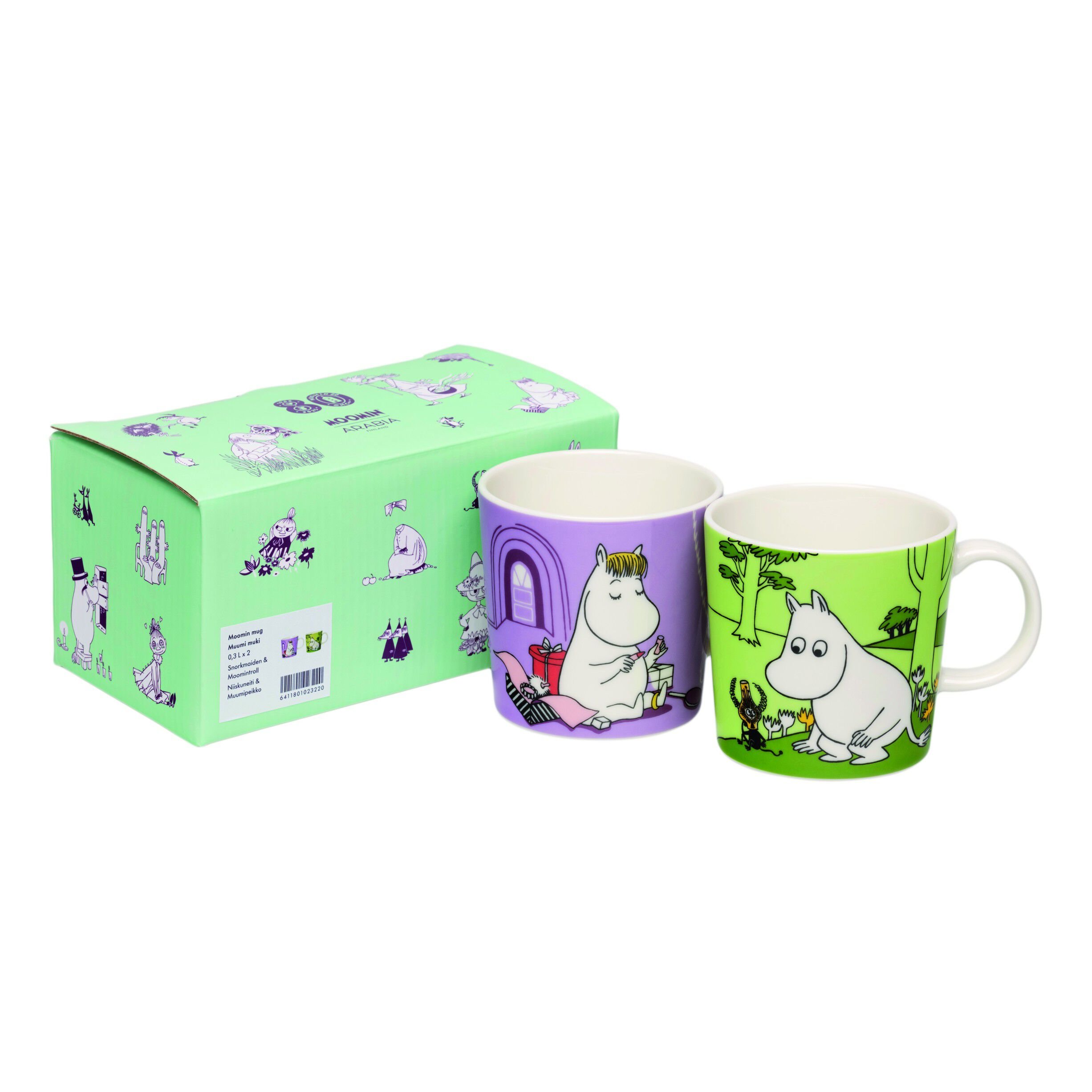 Moomin Arabia 30cl krus 2stk Snorkfr&oslash;ken og Mumitrolden