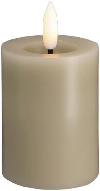 Moods & More - LED Pillar Candles, Silk, Melted, Kit grey, 49x75 mm