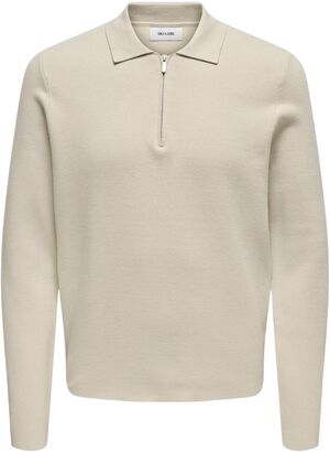 ONSCOOPER REG LS 12 HALF ZIP POLO N
