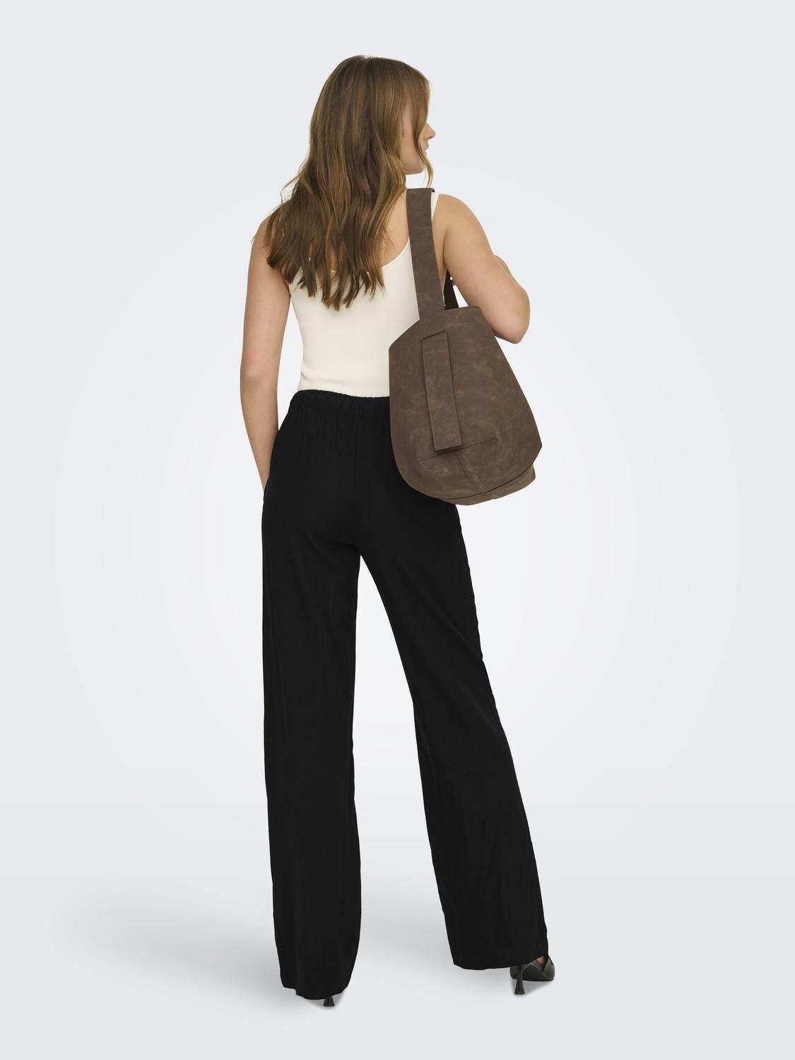 ONLGOA MW LINEN BL PULL-UP PANT CC