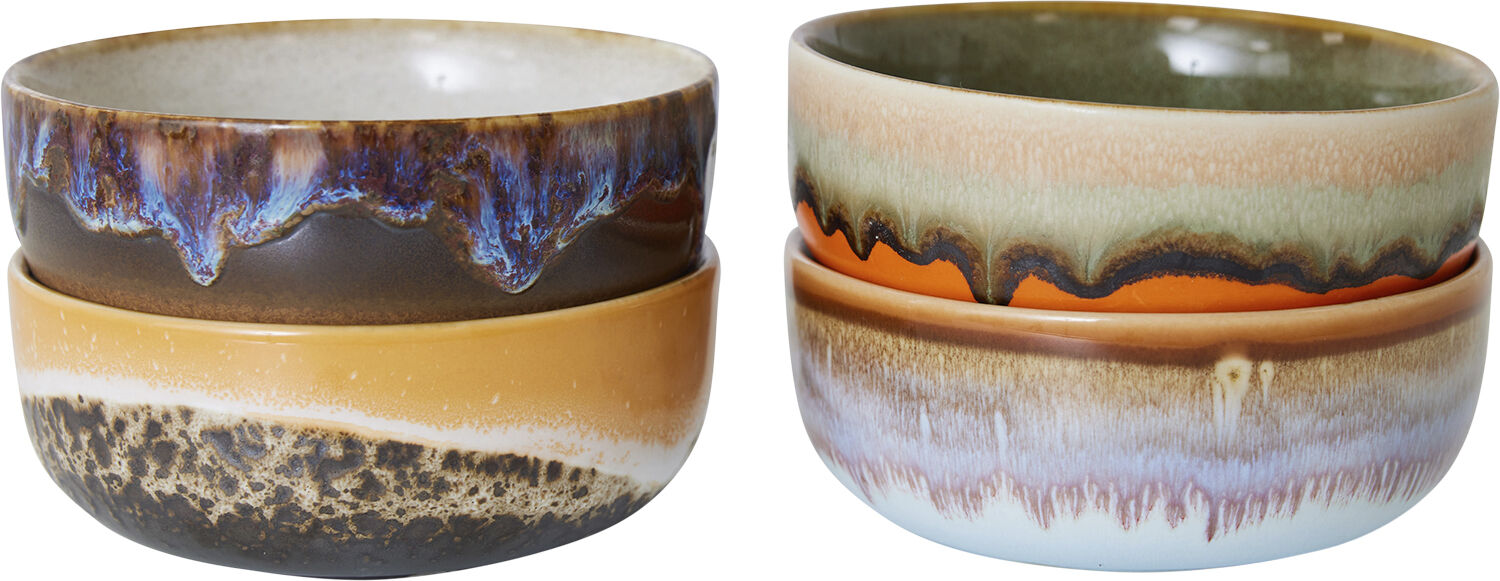 70s ceramics tapas bowls crystal set of 4