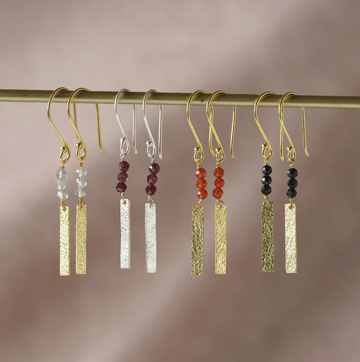 Bar Labradorite Earrings GP