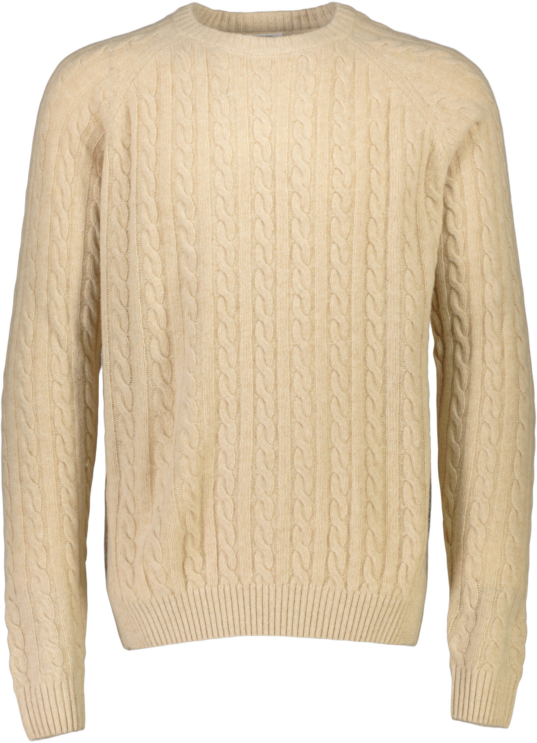 Lambswool raglan cable o-neck