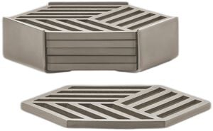 Glassbrikker Hexagon 6 stk. Black