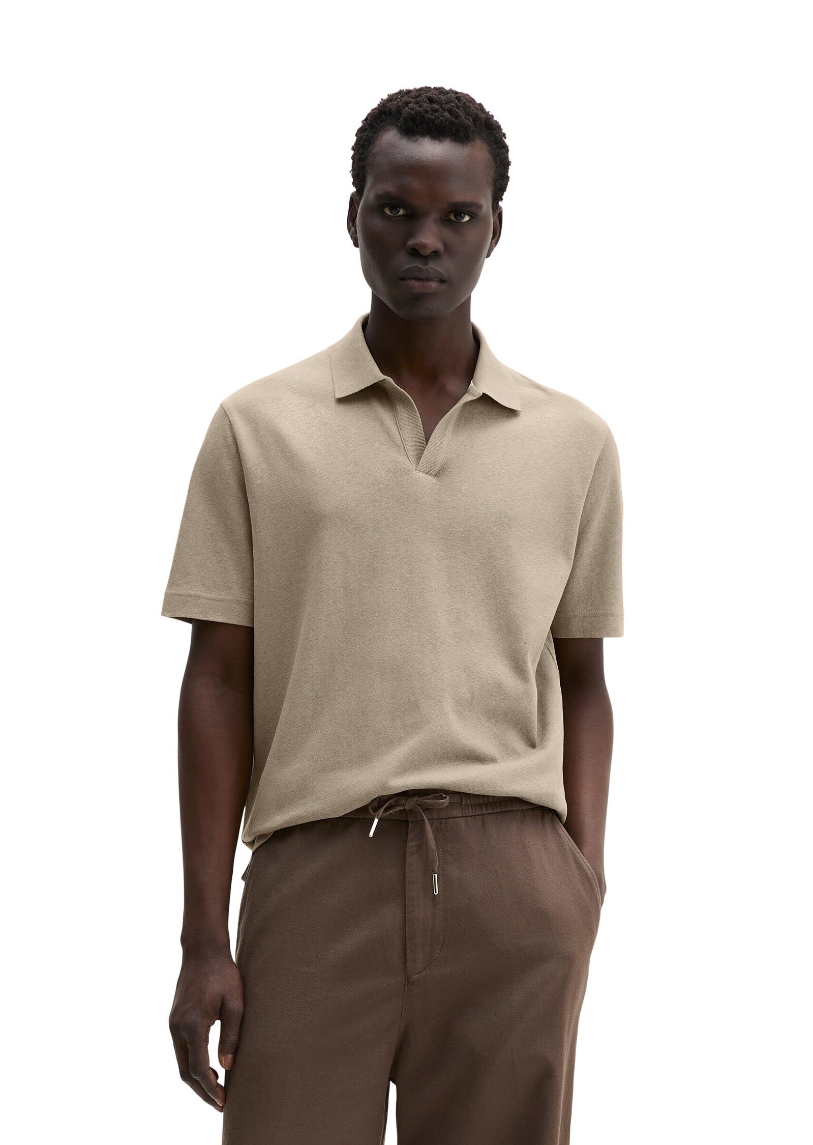 Poloshirt, short sleeve, ribbed cam