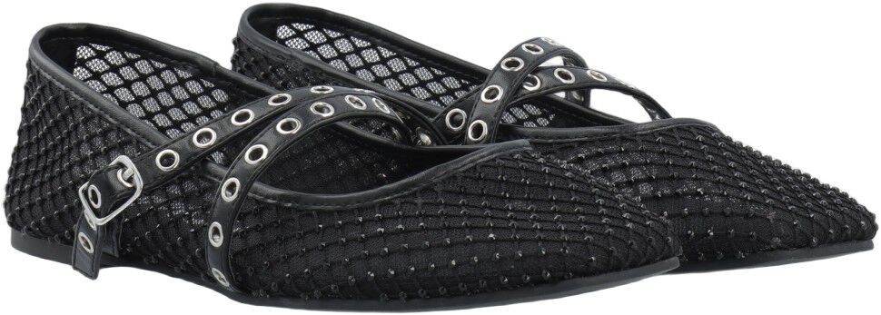 BIAROSE Karr&eacute; Cross Mary Jane Rhinestone Mesh