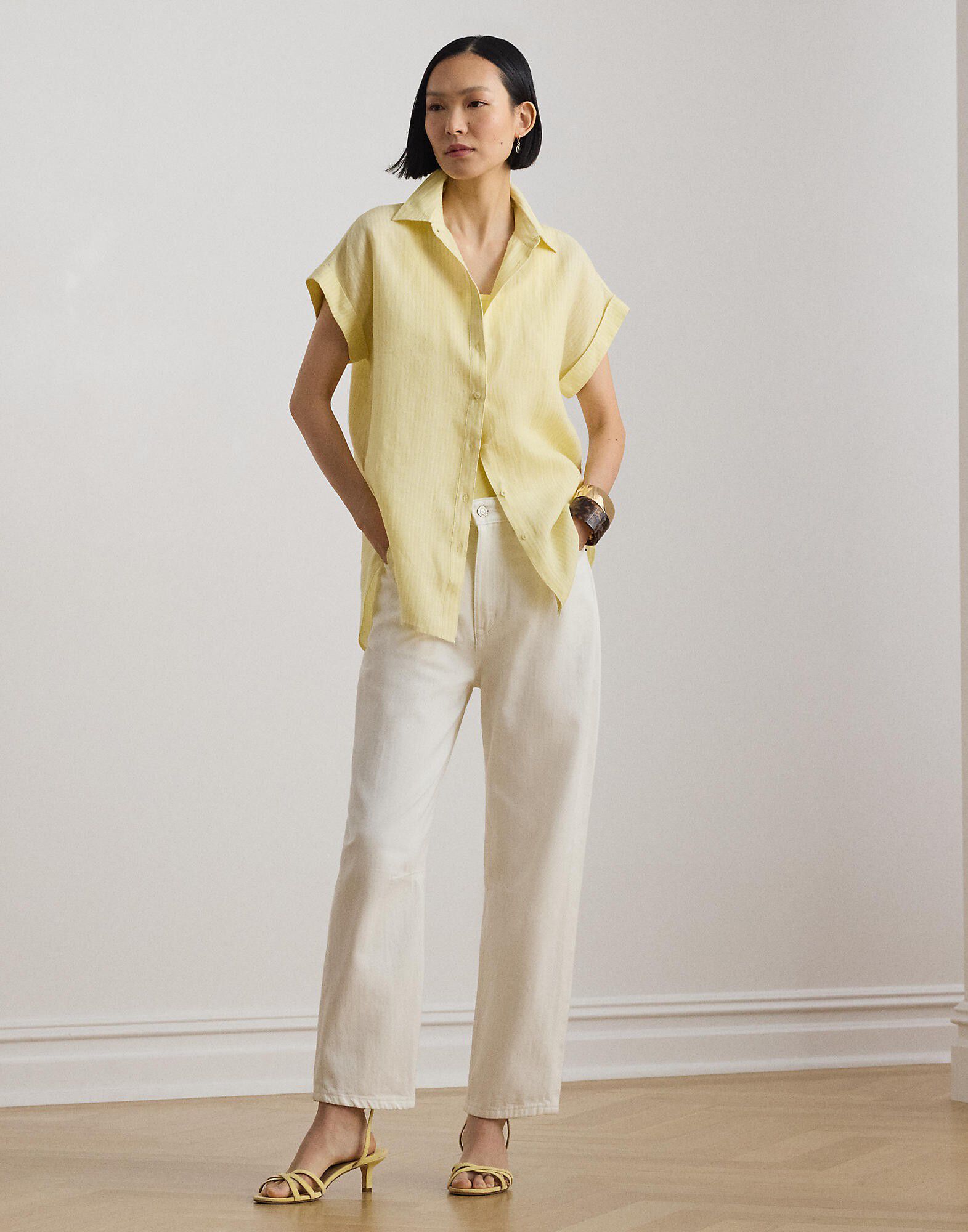 Relaxed Fit Striped Short-Sleeve Shirt