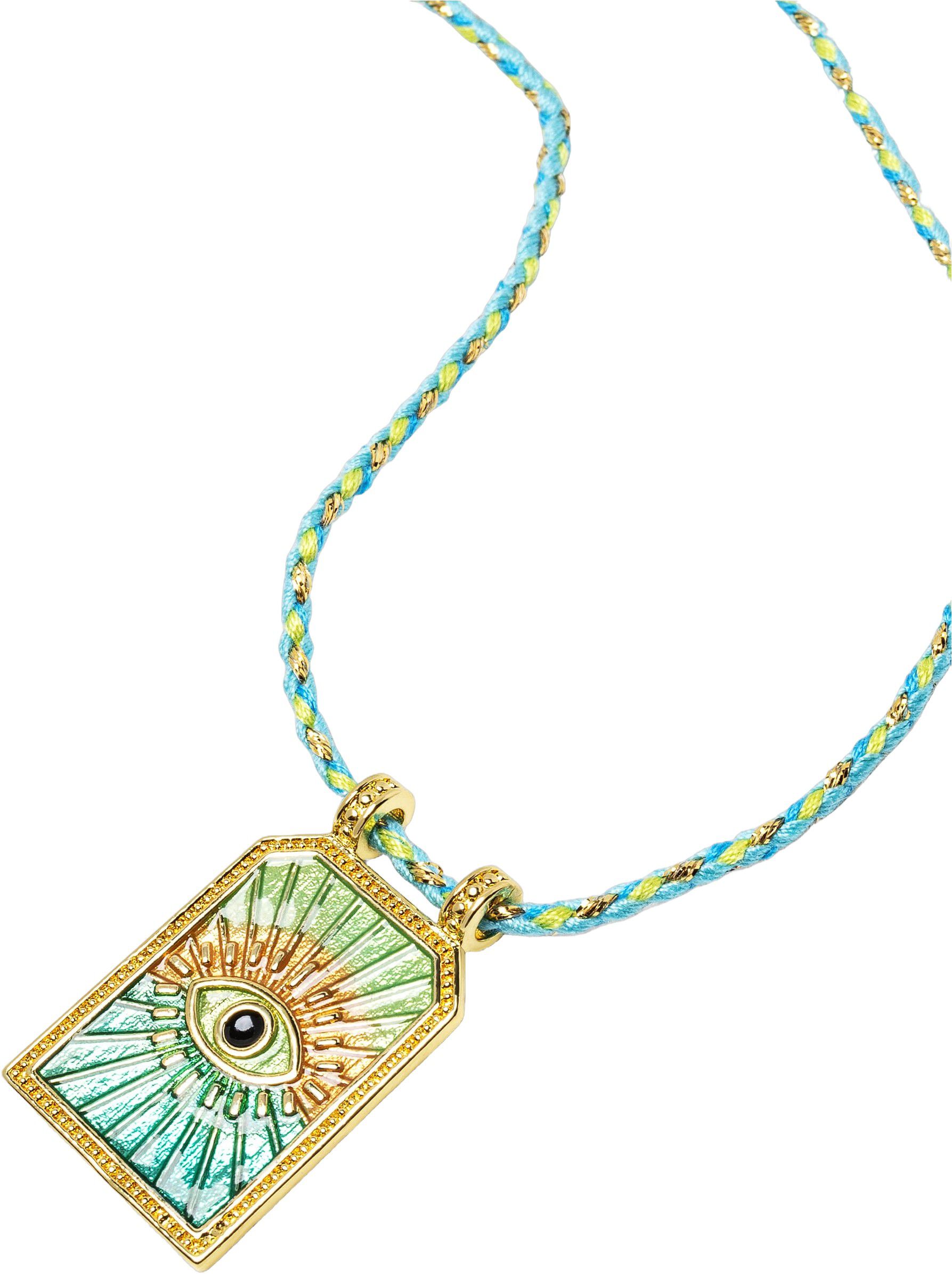 Women's Green Evil Eye Pendant Necklace