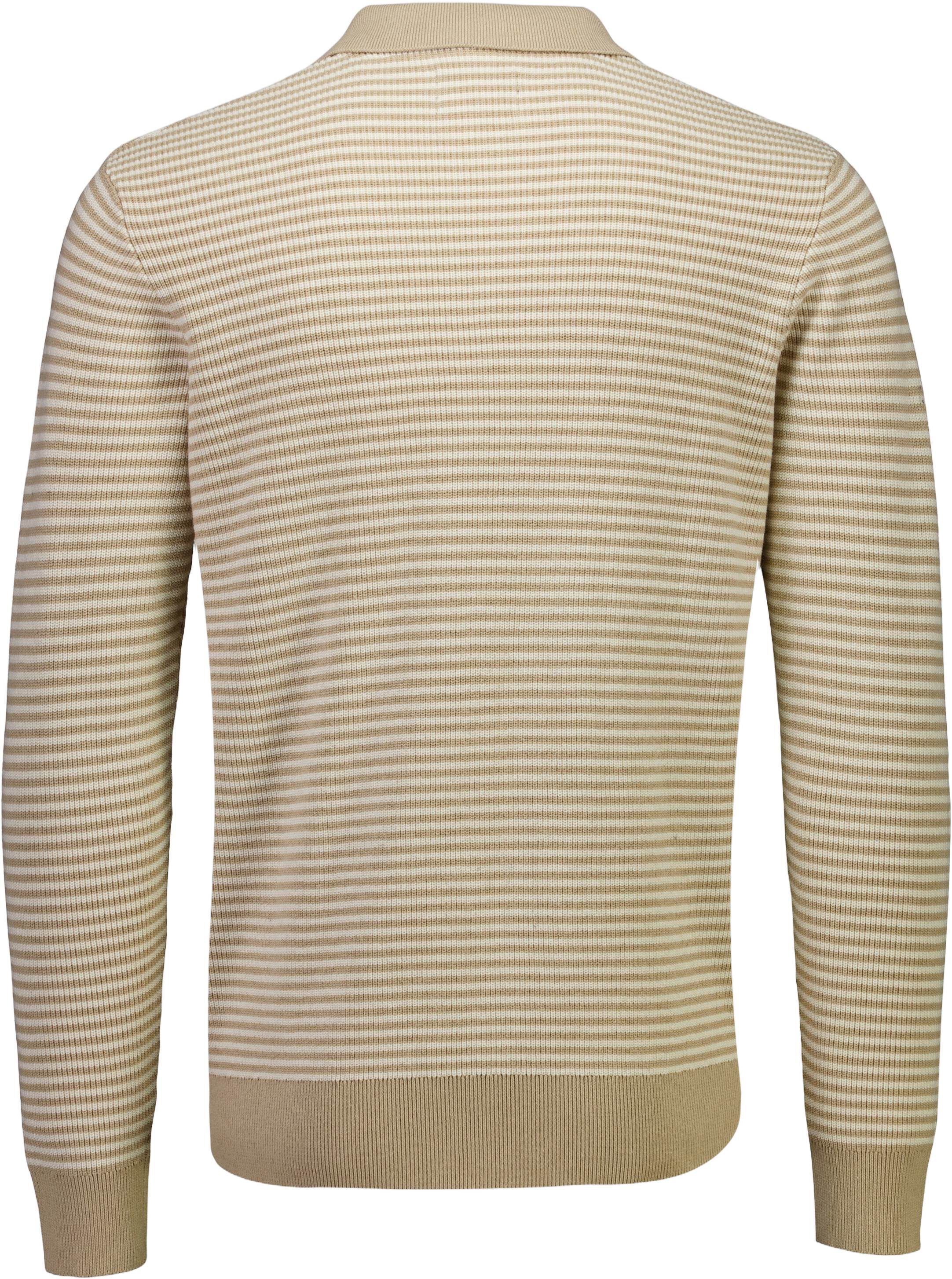 Recycled v-neck polo knit L/S